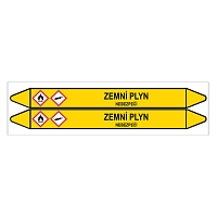 Značení potrubí, zemní plyn,2 ks, 450 × 52 mm